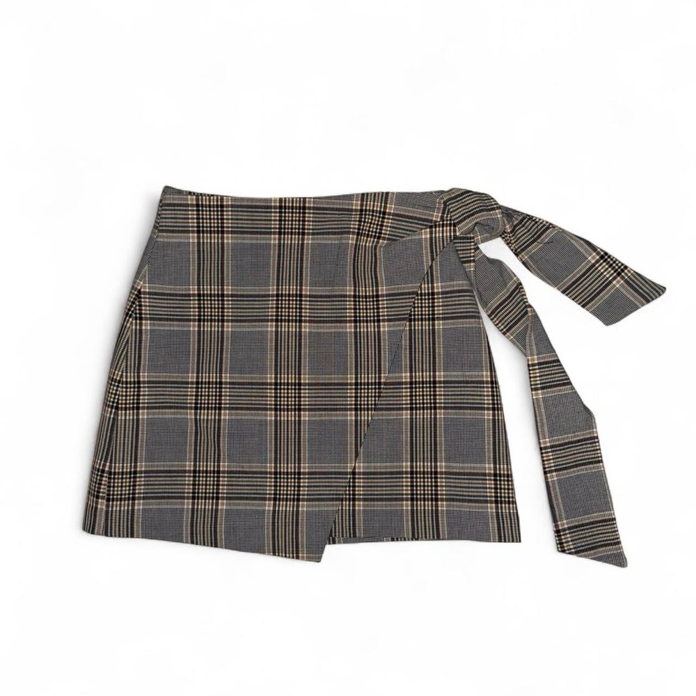 Wilfred plaid mini skirt with tie detail